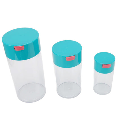 Airtight Jar Set Transparent 2100ml 1100ml 400ml Plastic Vacuum Storage Cans for Dried Fruit Coffee Bean Tea V1294-YM3118220263311-0421