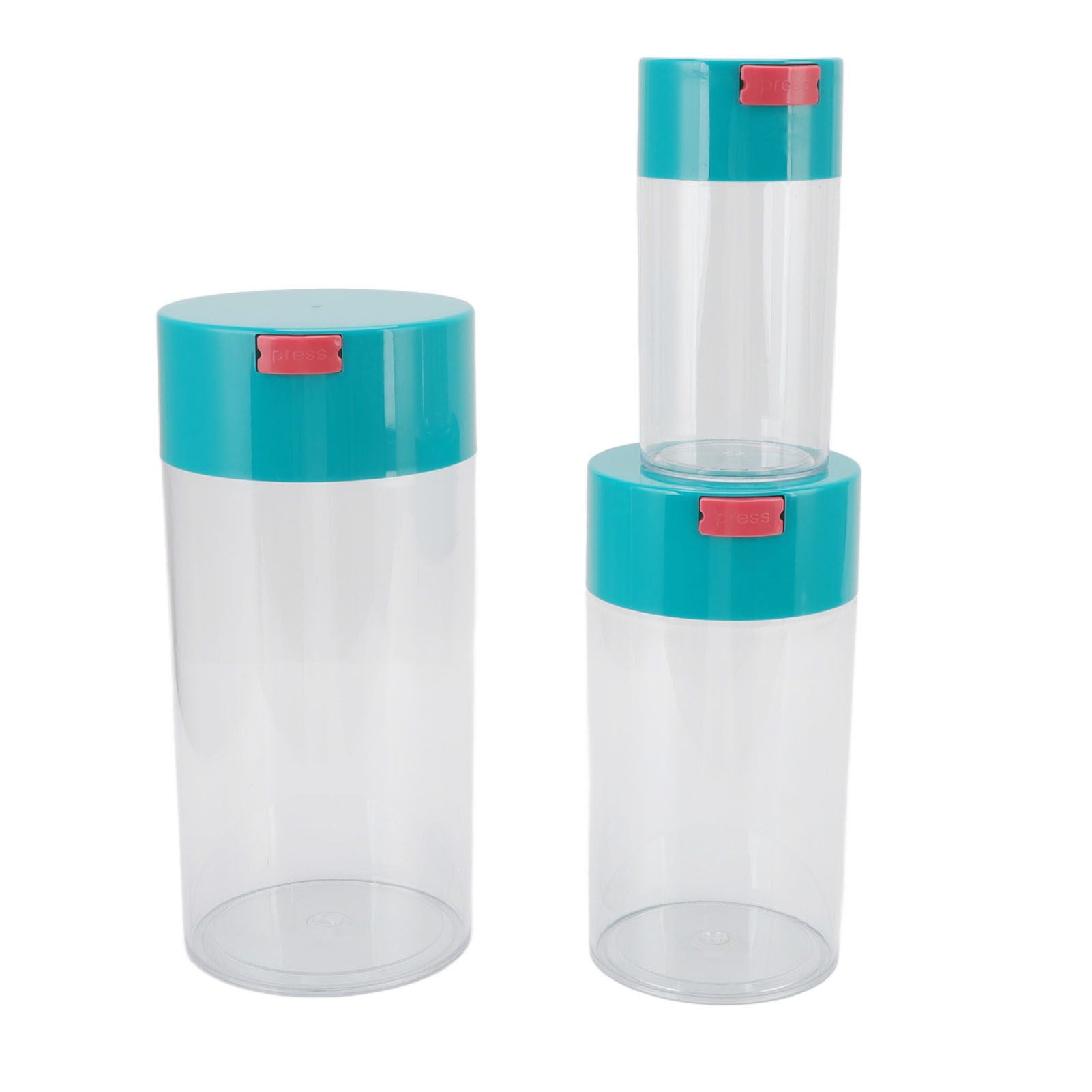 Airtight Jar Set Transparent 2100ml 1100ml 400ml Plastic Vacuum Storage Cans for Dried Fruit Coffee Bean Tea V1294-YM3118220263311-0421