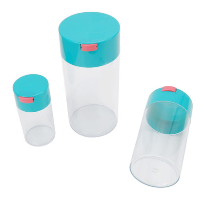 Airtight Jar Set Transparent 2100ml 1100ml 400ml Plastic Vacuum Storage Cans for Dried Fruit Coffee Bean Tea V1294-YM3118220263311-0421