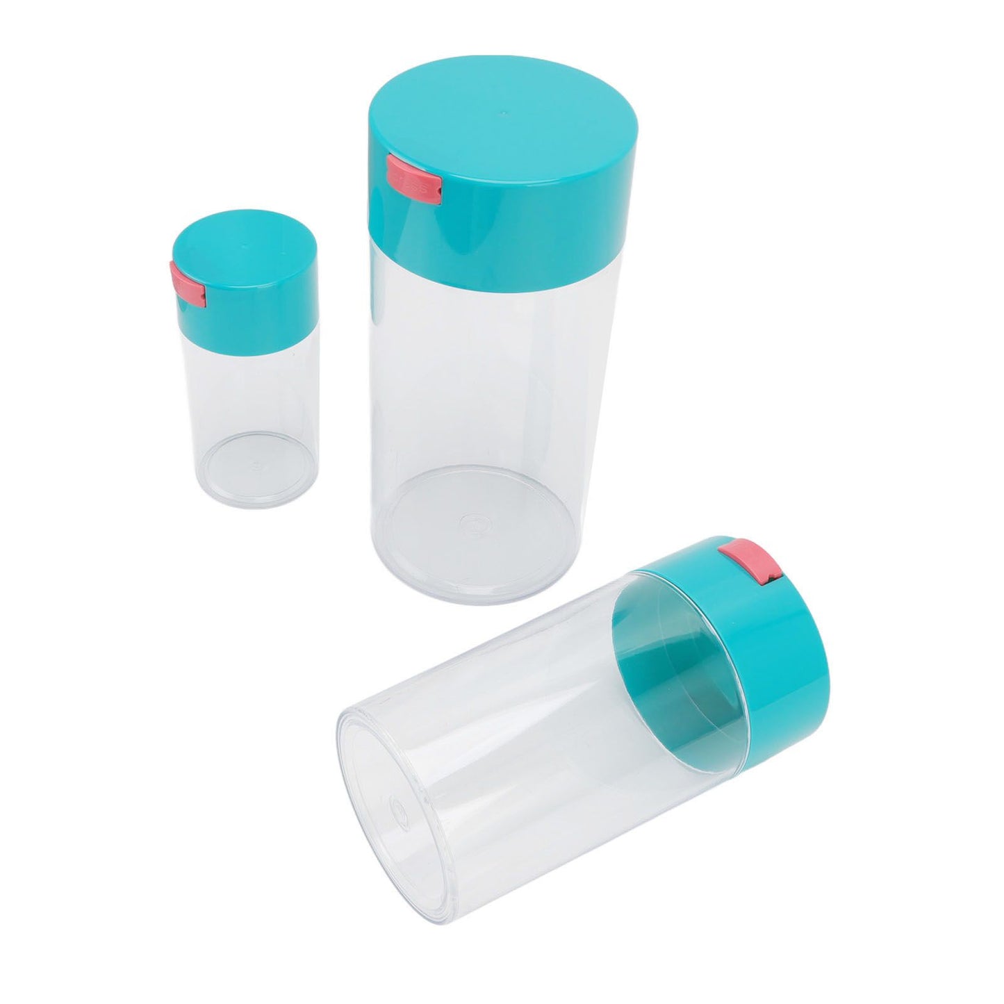 Airtight Jar Set Transparent 2100ml 1100ml 400ml Plastic Vacuum Storage Cans for Dried Fruit Coffee Bean Tea V1294-YM3118220263311-0421