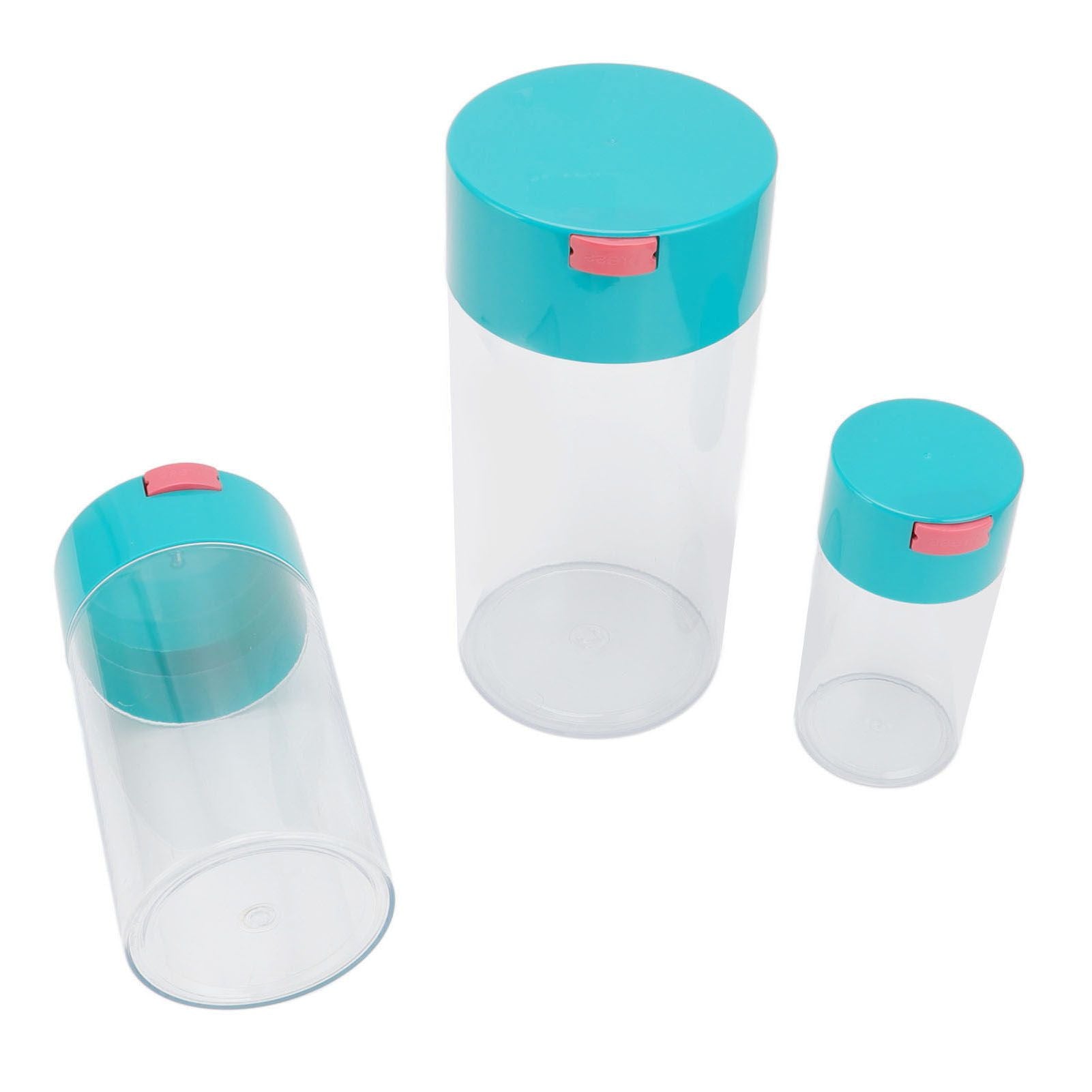 Airtight Jar Set Transparent 2100ml 1100ml 400ml Plastic Vacuum Storage Cans for Dried Fruit Coffee Bean Tea V1294-YM3118220263311-0421