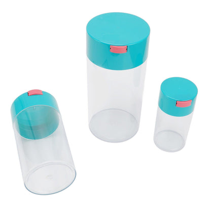 Airtight Jar Set Transparent 2100ml 1100ml 400ml Plastic Vacuum Storage Cans for Dried Fruit Coffee Bean Tea V1294-YM3118220263311-0421