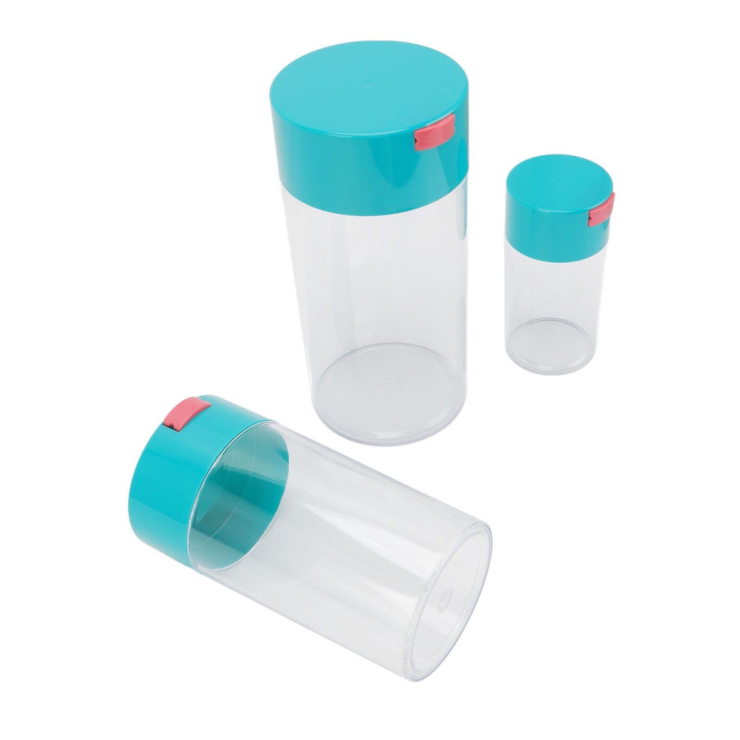 Airtight Jar Set Transparent 2100ml 1100ml 400ml Plastic Vacuum Storage Cans for Dried Fruit Coffee Bean Tea V1294-YM3118220263311-0421