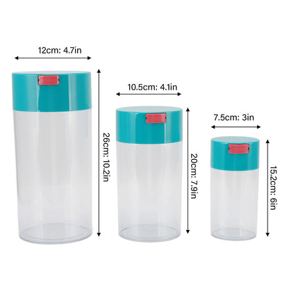 Airtight Jar Set Transparent 2100ml 1100ml 400ml Plastic Vacuum Storage Cans for Dried Fruit Coffee Bean Tea V1294-YM3118220263311-0421