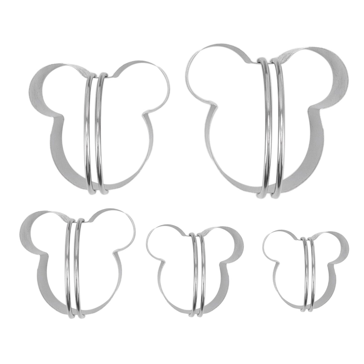 5Pcs Stainless Steel Biscuit Cutter Set Removable Easy Release Professional Cookie Cutter Set with Handle for V1294-YM3118220266811-0421
