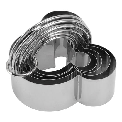 5Pcs Stainless Steel Biscuit Cutter Set Removable Easy Release Professional Cookie Cutter Set with Handle for V1294-YM3118220266811-0421
