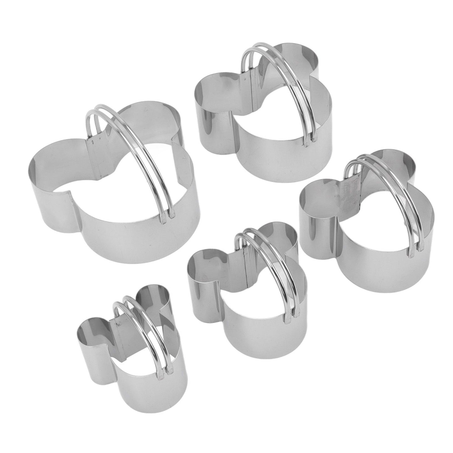 5Pcs Stainless Steel Biscuit Cutter Set Removable Easy Release Professional Cookie Cutter Set with Handle for V1294-YM3118220266811-0421