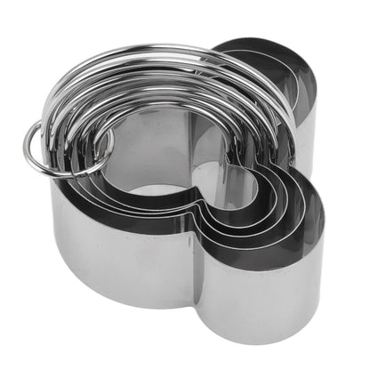 5Pcs Stainless Steel Biscuit Cutter Set Removable Easy Release Professional Cookie Cutter Set with Handle for V1294-YM3118220266811-0421