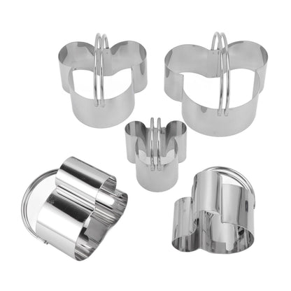 5Pcs Stainless Steel Biscuit Cutter Set Removable Easy Release Professional Cookie Cutter Set with Handle for V1294-YM3118220266811-0421