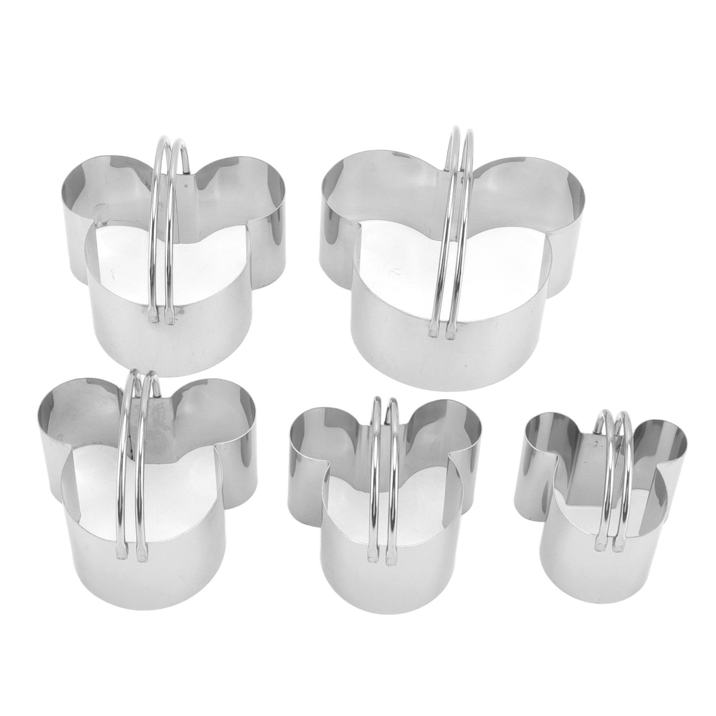 5Pcs Stainless Steel Biscuit Cutter Set Removable Easy Release Professional Cookie Cutter Set with Handle for V1294-YM3118220266811-0421