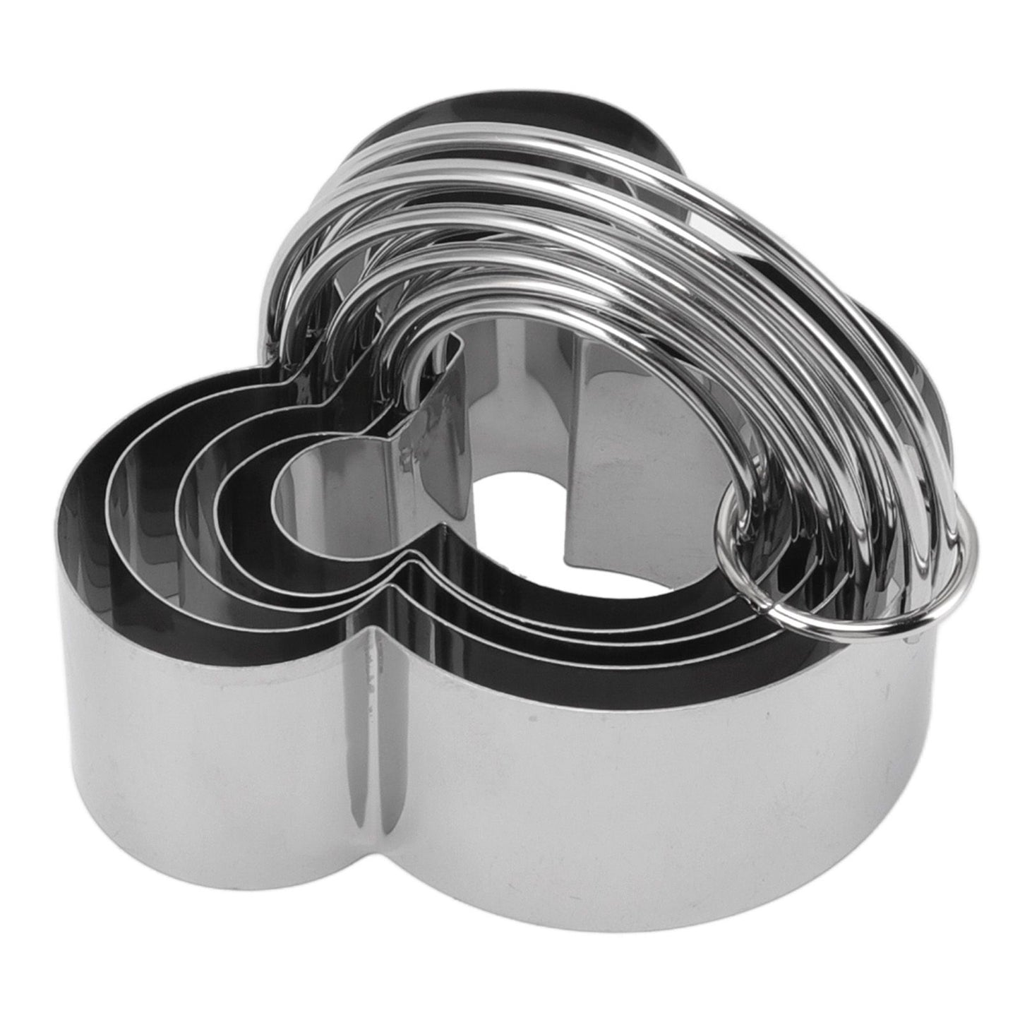 5Pcs Stainless Steel Biscuit Cutter Set Removable Easy Release Professional Cookie Cutter Set with Handle for V1294-YM3118220266811-0421