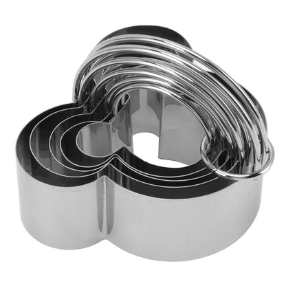 5Pcs Stainless Steel Biscuit Cutter Set Removable Easy Release Professional Cookie Cutter Set with Handle for V1294-YM3118220266811-0421