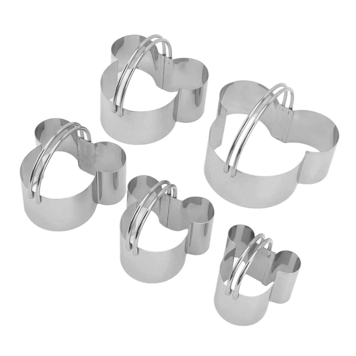 5Pcs Stainless Steel Biscuit Cutter Set Removable Easy Release Professional Cookie Cutter Set with Handle for V1294-YM3118220266811-0421