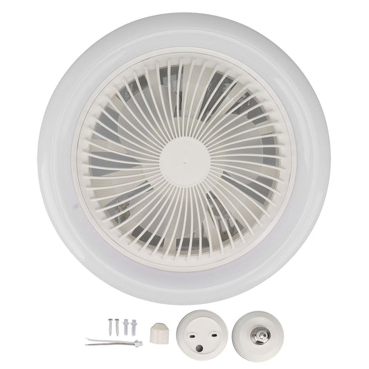 9.8in LED Ceiling Fan Light Quiet 3 Gears Ceiling Fan with E27 Lamp for Living Room 86-265V White V1294-YM3119220141711-0421