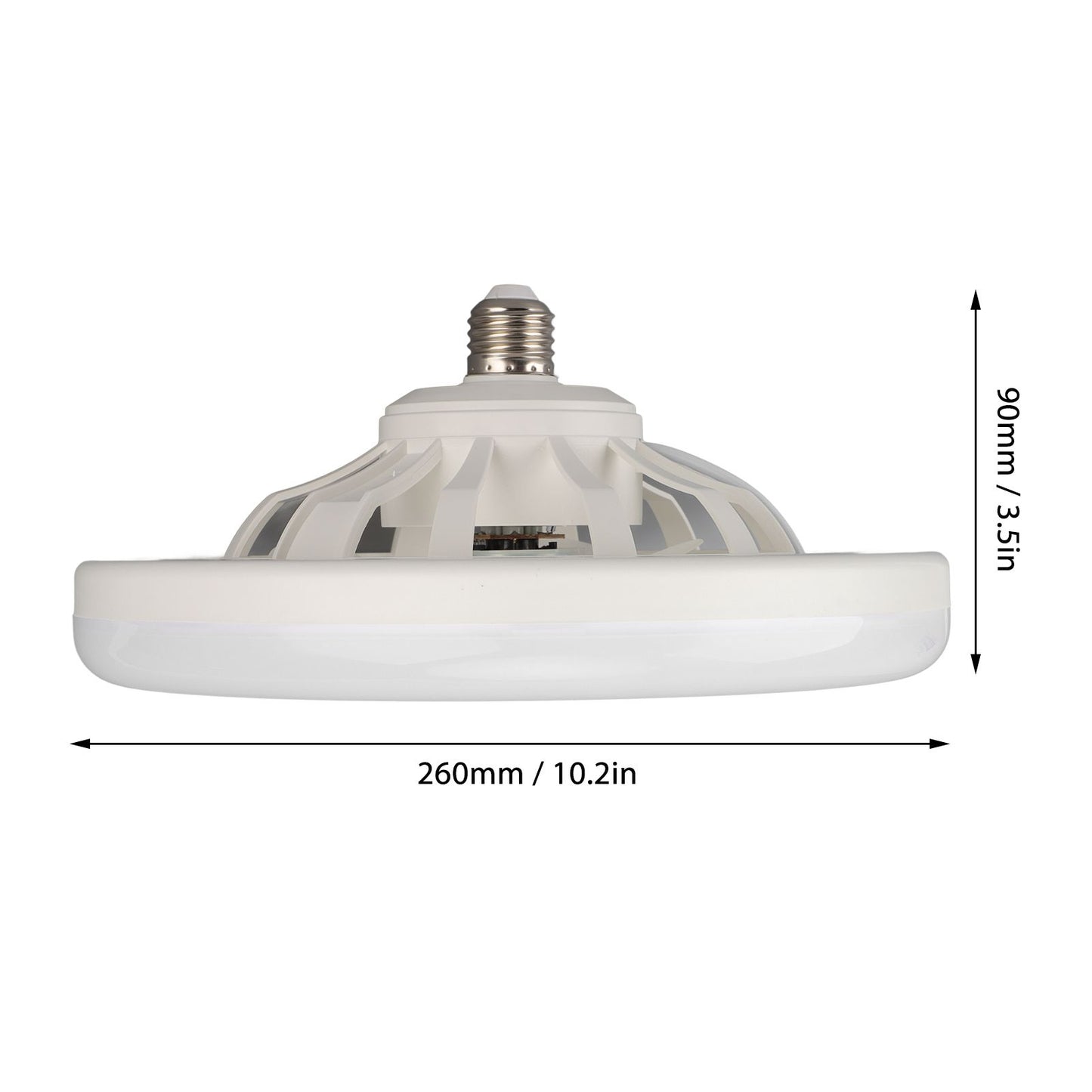 9.8in LED Ceiling Fan Light Quiet 3 Gears Ceiling Fan with E27 Lamp for Living Room 86-265V White V1294-YM3119220141711-0421