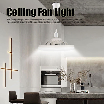 9.8in LED Ceiling Fan Light Quiet 3 Gears Ceiling Fan with E27 Lamp for Living Room 86-265V White V1294-YM3119220141711-0421