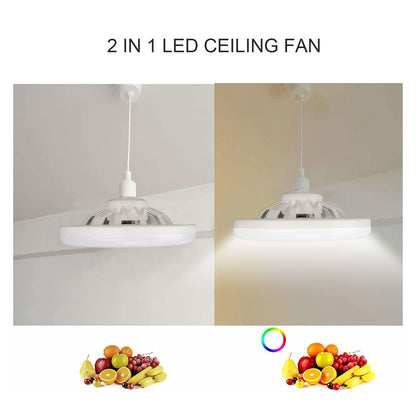9.8in LED Ceiling Fan Light Quiet 3 Gears Ceiling Fan with E27 Lamp for Living Room 86-265V White V1294-YM3119220141711-0421