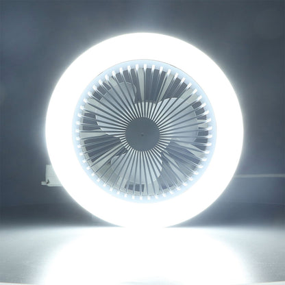 9.8in LED Ceiling Fan Light Quiet 3 Gears Ceiling Fan with E27 Lamp for Living Room 86-265V White V1294-YM3119220141711-0421