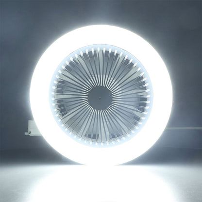 9.8in LED Ceiling Fan Light Quiet 3 Gears Ceiling Fan with E27 Lamp for Living Room 86-265V White V1294-YM3119220141711-0421