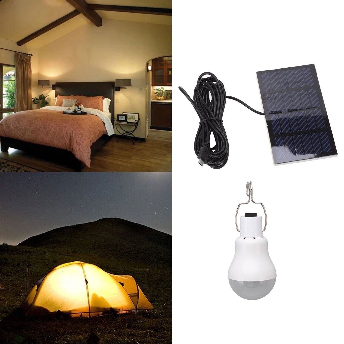 Portable Solar LED Light Bulb Rechargeable Solar Light Bulb for Outdoor Hiking Fishing Camping Tent V1294-YM3119220142011-0421