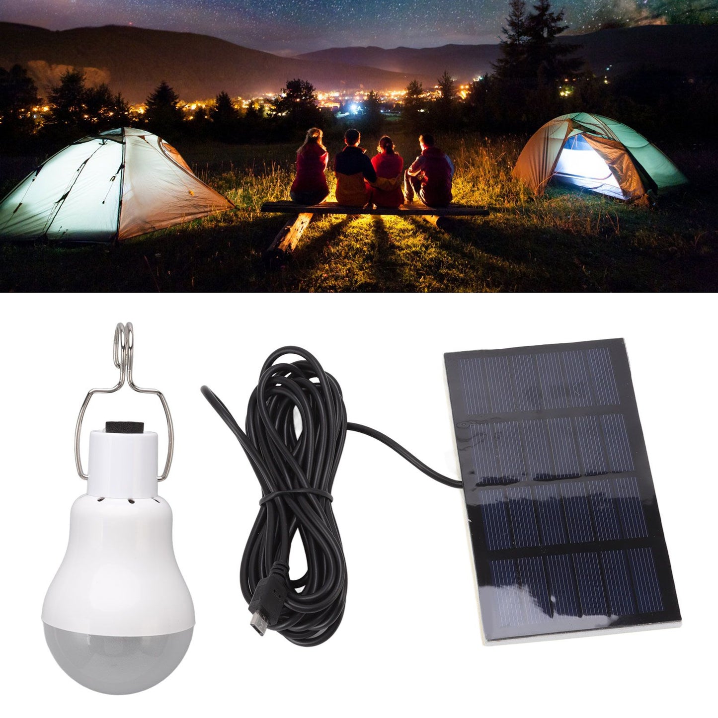 Portable Solar LED Light Bulb Rechargeable Solar Light Bulb for Outdoor Hiking Fishing Camping Tent V1294-YM3119220142011-0421