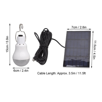 Portable Solar LED Light Bulb Rechargeable Solar Light Bulb for Outdoor Hiking Fishing Camping Tent V1294-YM3119220142011-0421