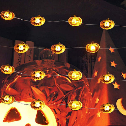 Pumpkin Lights String 2m Long 20pcs LED Copper Wire DIY Battery Powered Decorative Halloween Decor for Indoor V1294-YM3119220142911-0421