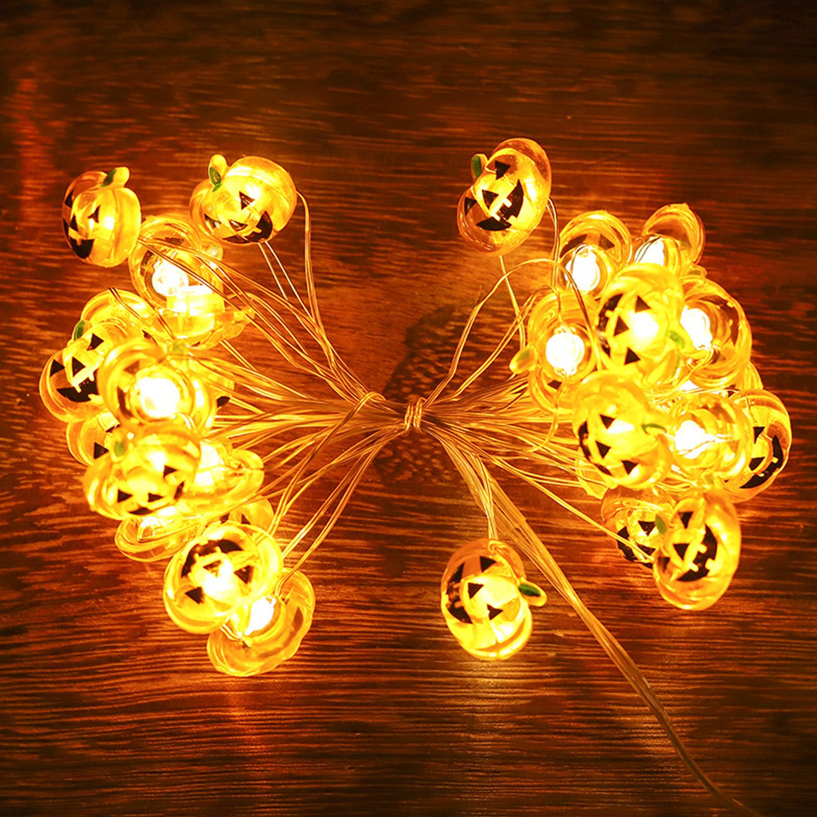 Pumpkin Lights String 2m Long 20pcs LED Copper Wire DIY Battery Powered Decorative Halloween Decor for Indoor V1294-YM3119220142911-0421