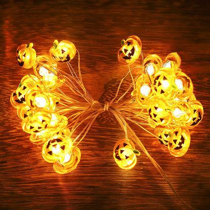 Pumpkin Lights String 2m Long 20pcs LED Copper Wire DIY Battery Powered Decorative Halloween Decor for Indoor V1294-YM3119220142911-0421
