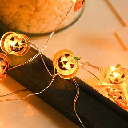 Pumpkin Lights String 2m Long 20pcs LED Copper Wire DIY Battery Powered Decorative Halloween Decor for Indoor V1294-YM3119220142911-0421