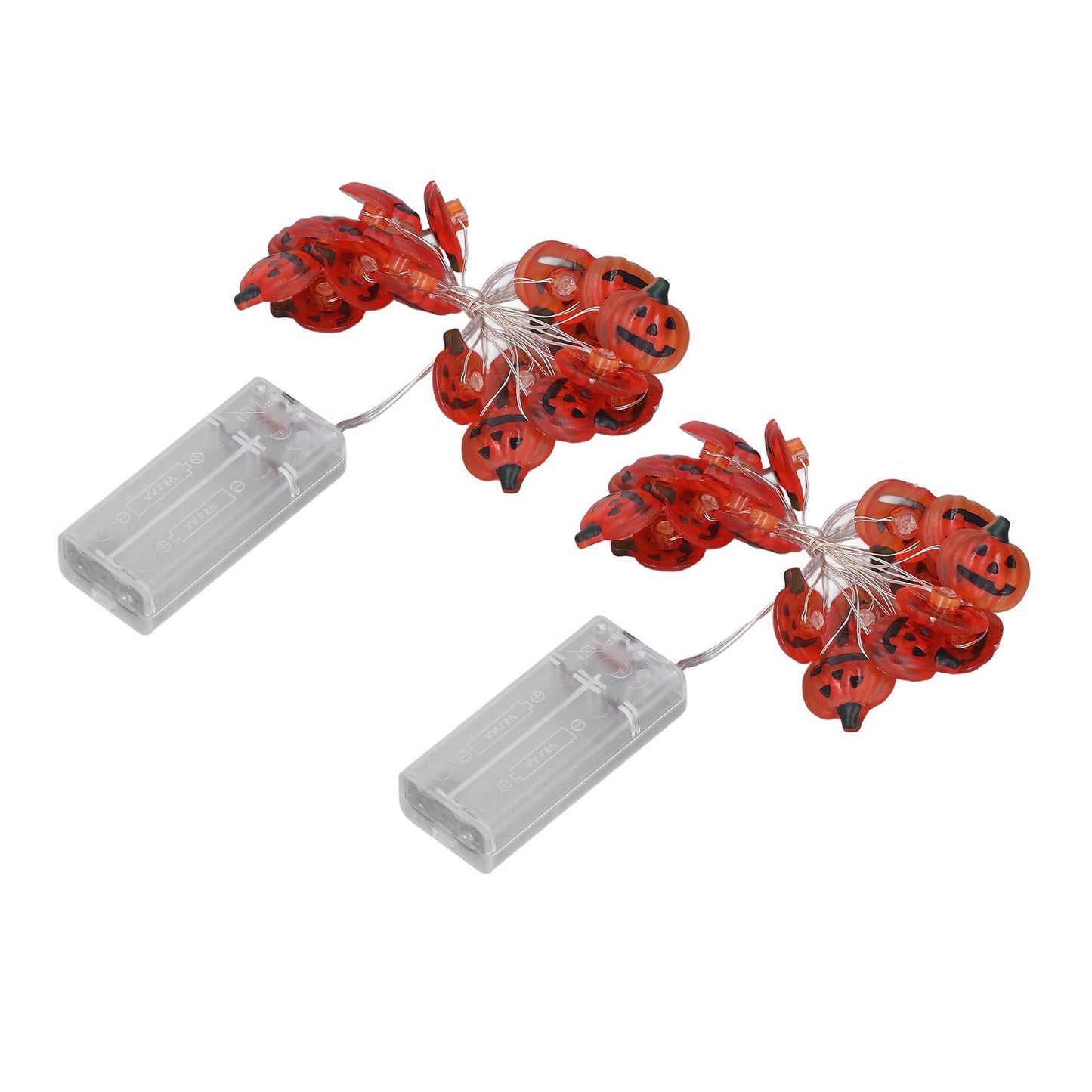 2sets Pumpkin Lights String 2 Meters 20 Lights Waterproof Portable Plastic Plug Free Halloween Lights for V1294-YM3119220144811-0421