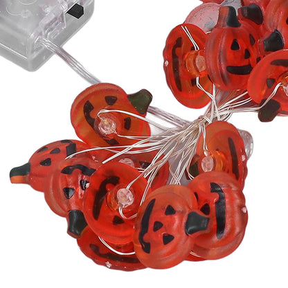 2sets Pumpkin Lights String 2 Meters 20 Lights Waterproof Portable Plastic Plug Free Halloween Lights for V1294-YM3119220144811-0421