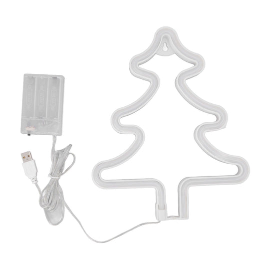 Christmas Neon Sign Christmas Tree Shape Neon Light USB Decorative Night Light for Desk Wall Display V1294-YM3119220144911-0421
