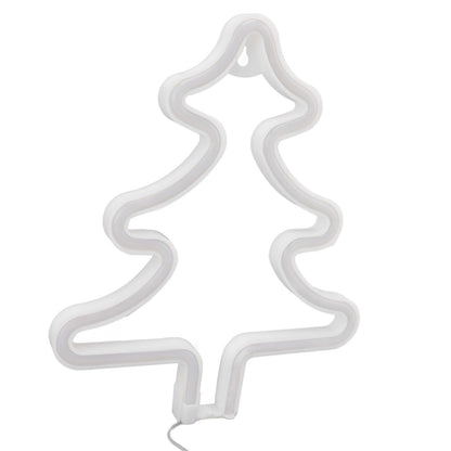 Christmas Neon Sign Christmas Tree Shape Neon Light USB Decorative Night Light for Desk Wall Display V1294-YM3119220144911-0421
