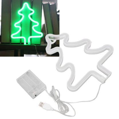 Christmas Neon Sign Christmas Tree Shape Neon Light USB Decorative Night Light for Desk Wall Display V1294-YM3119220144911-0421