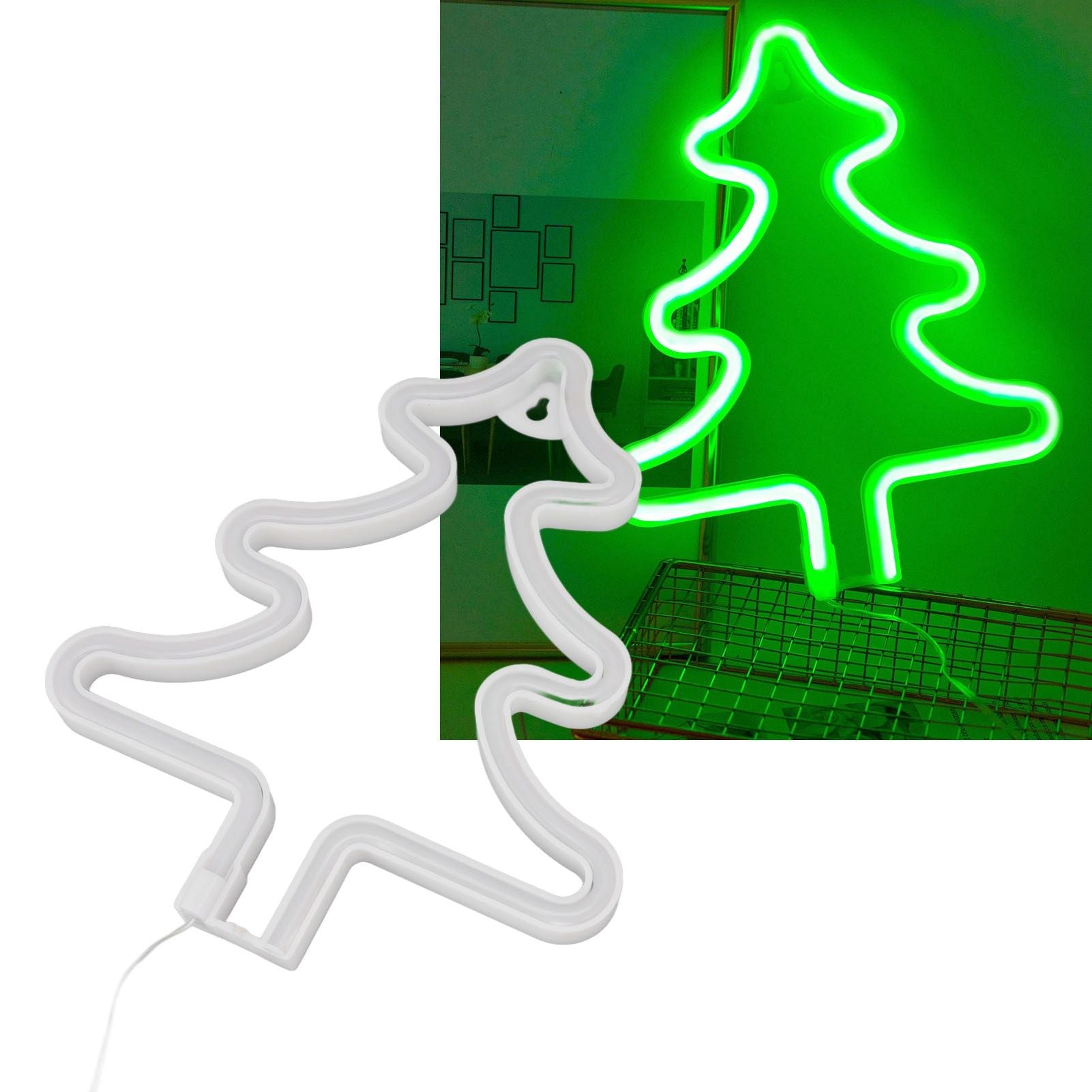 Christmas Neon Sign Christmas Tree Shape Neon Light USB Decorative Night Light for Desk Wall Display V1294-YM3119220144911-0421