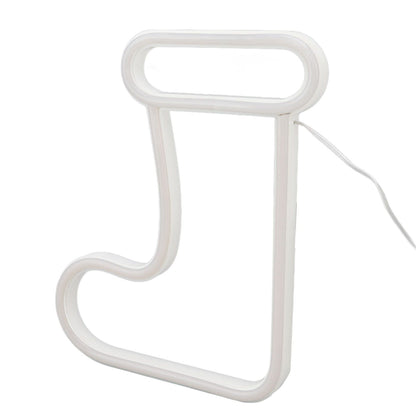 Christmas Neon Light LED Christmas Boot Neon Sign Light Battery Operated USB Charging Wall Decor Light for V1294-YM3119220145011-0421