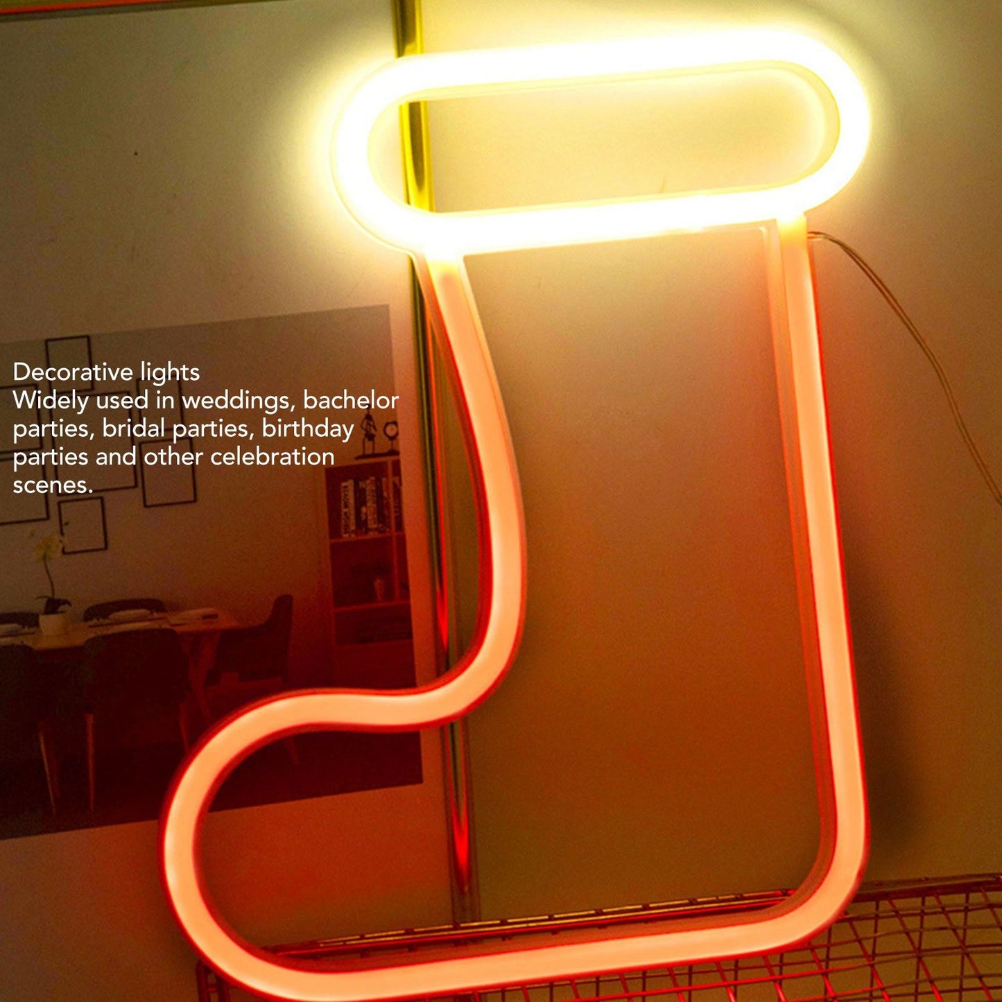 Christmas Neon Light LED Christmas Boot Neon Sign Light Battery Operated USB Charging Wall Decor Light for V1294-YM3119220145011-0421