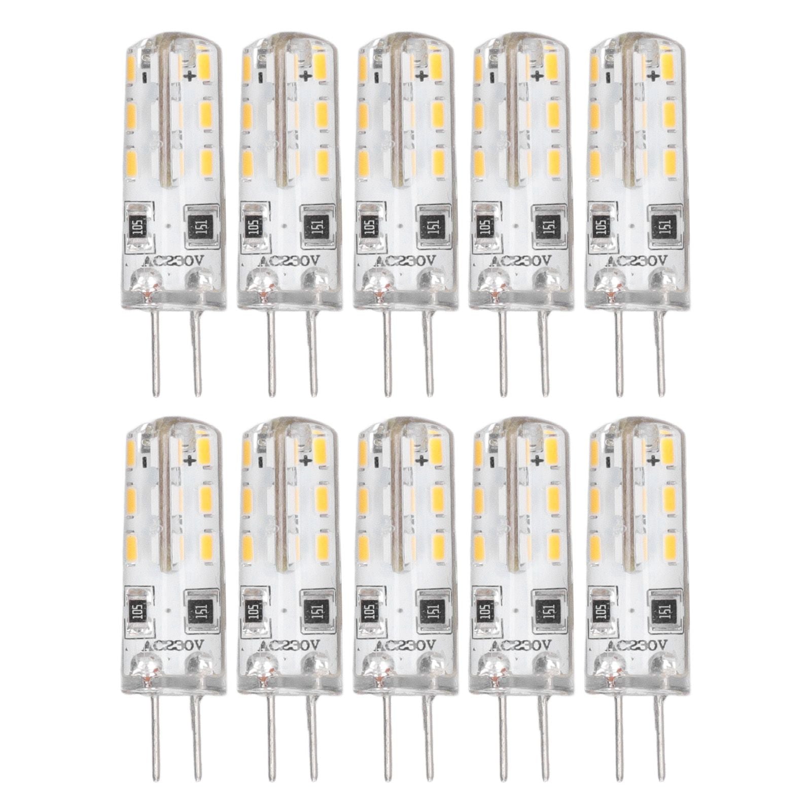 10 Pcs G4 LED Bulbs Bi Pin Base Silicone Warm White 3000K 1.5W AC220V 110LM Landscape Bulbs Replacement V1294-YM3119220145711-0421
