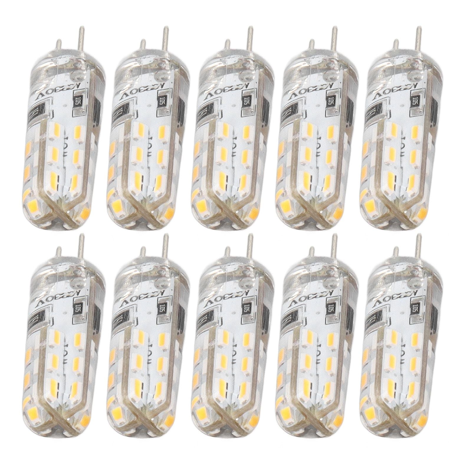 10 Pcs G4 LED Bulbs Bi Pin Base Silicone Warm White 3000K 1.5W AC220V 110LM Landscape Bulbs Replacement V1294-YM3119220145711-0421
