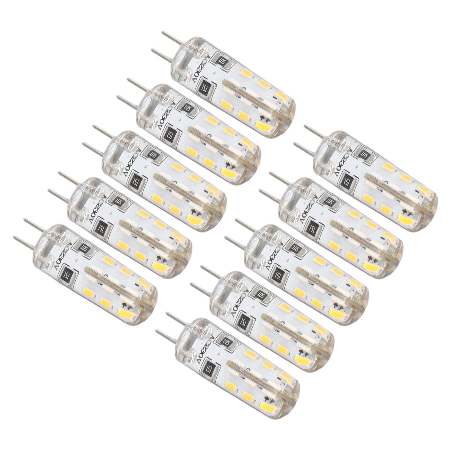 10 Pcs G4 LED Bulbs Bi Pin Base Silicone Warm White 3000K 1.5W AC220V 110LM Landscape Bulbs Replacement V1294-YM3119220145711-0421
