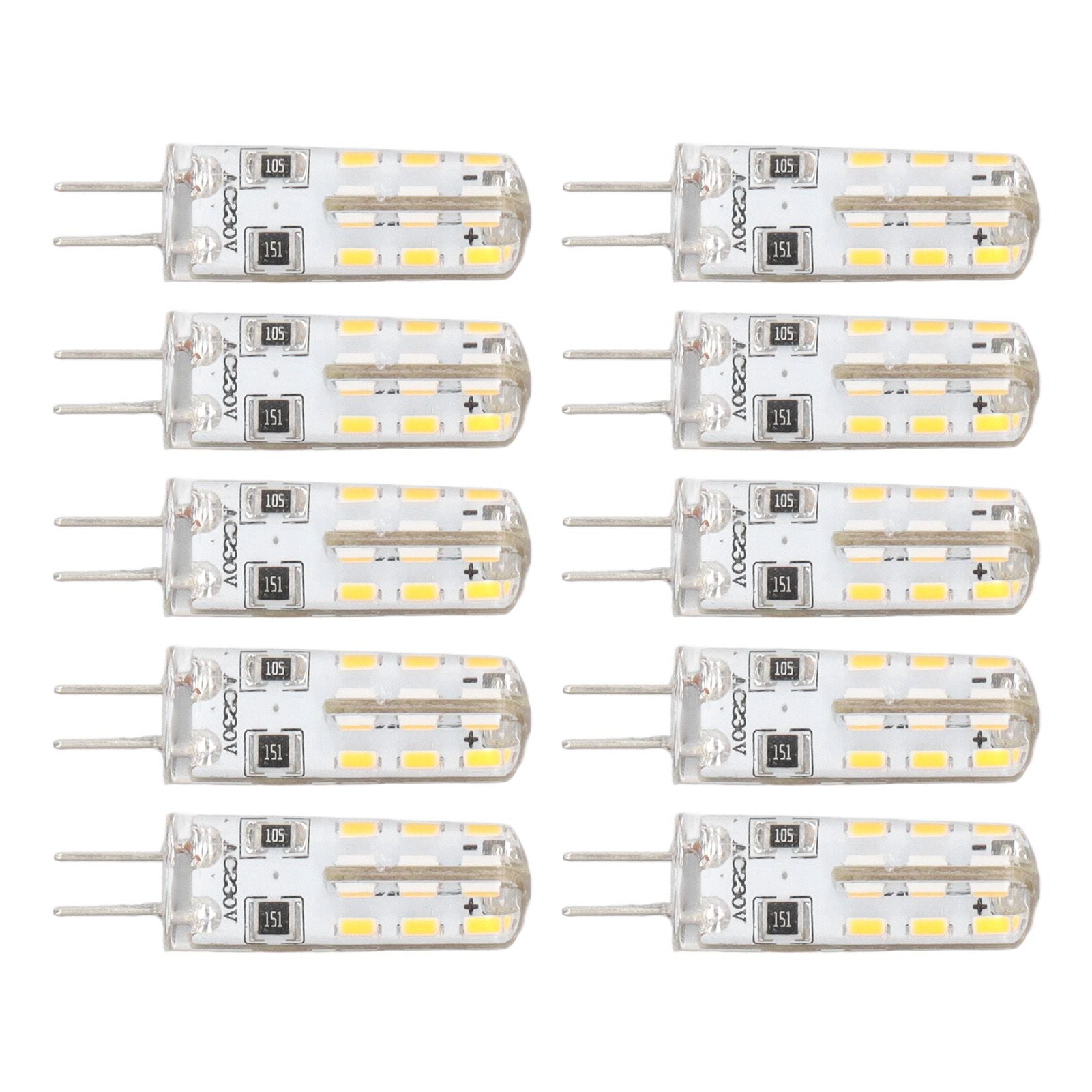 10 Pcs G4 LED Bulbs Bi Pin Base Silicone Warm White 3000K 1.5W AC220V 110LM Landscape Bulbs Replacement V1294-YM3119220145711-0421