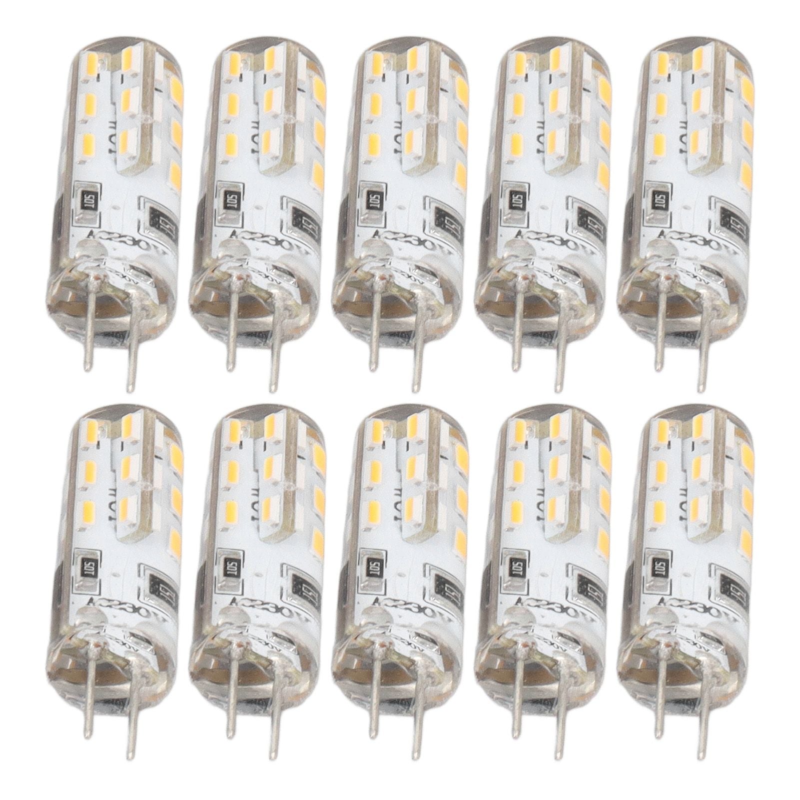 10 Pcs G4 LED Bulbs Bi Pin Base Silicone Warm White 3000K 1.5W AC220V 110LM Landscape Bulbs Replacement V1294-YM3119220145711-0421