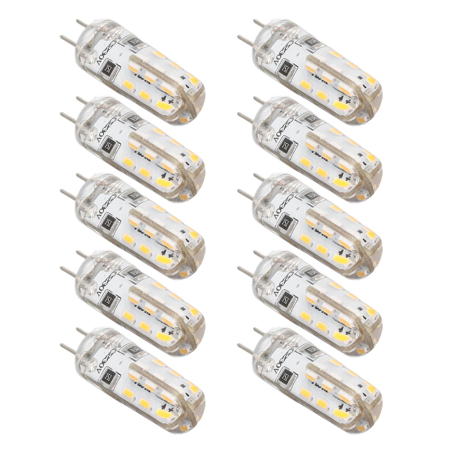 10 Pcs G4 LED Bulbs Bi Pin Base Silicone Warm White 3000K 1.5W AC220V 110LM Landscape Bulbs Replacement V1294-YM3119220145711-0421