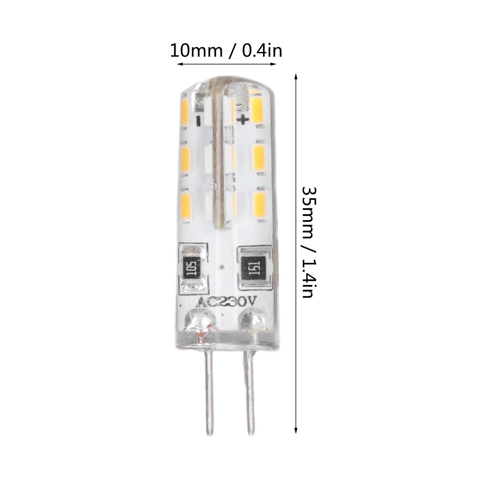 10 Pcs G4 LED Bulbs Bi Pin Base Silicone Warm White 3000K 1.5W AC220V 110LM Landscape Bulbs Replacement V1294-YM3119220145711-0421