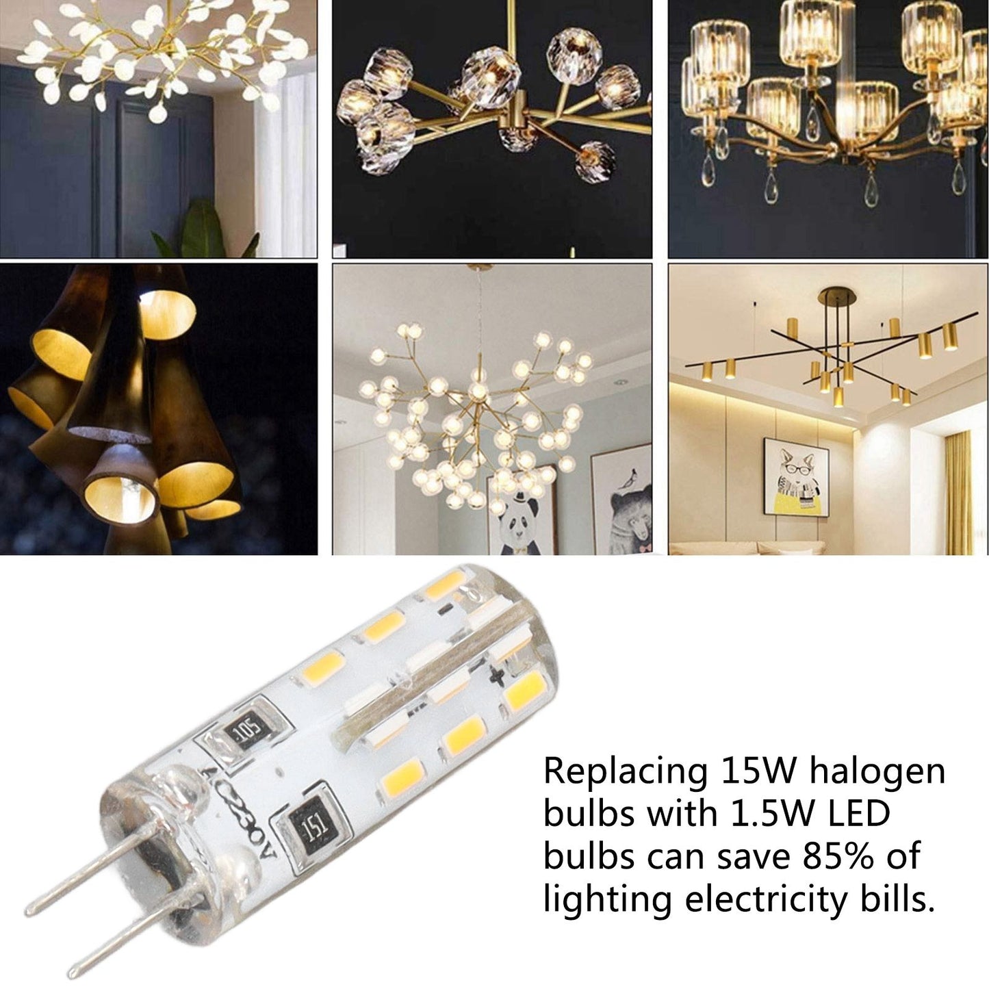10 Pcs G4 LED Bulbs Bi Pin Base Silicone Warm White 3000K 1.5W AC220V 110LM Landscape Bulbs Replacement V1294-YM3119220145711-0421