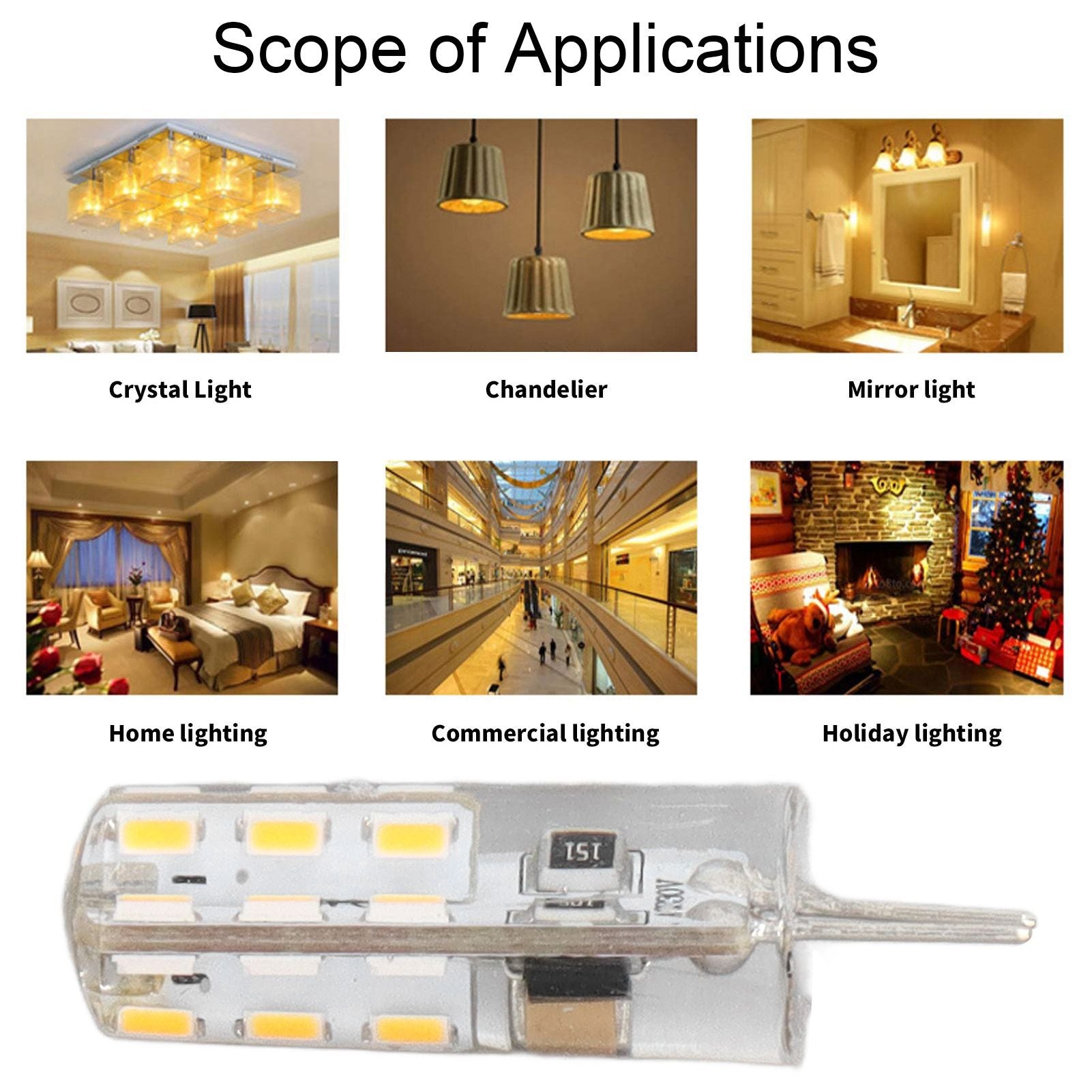 10 Pcs G4 LED Bulbs Bi Pin Base Silicone Warm White 3000K 1.5W AC220V 110LM Landscape Bulbs Replacement V1294-YM3119220145711-0421
