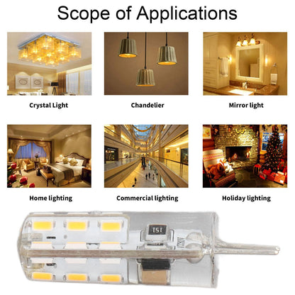 10 Pcs G4 LED Bulbs Bi Pin Base Silicone Warm White 3000K 1.5W AC220V 110LM Landscape Bulbs Replacement V1294-YM3119220145711-0421