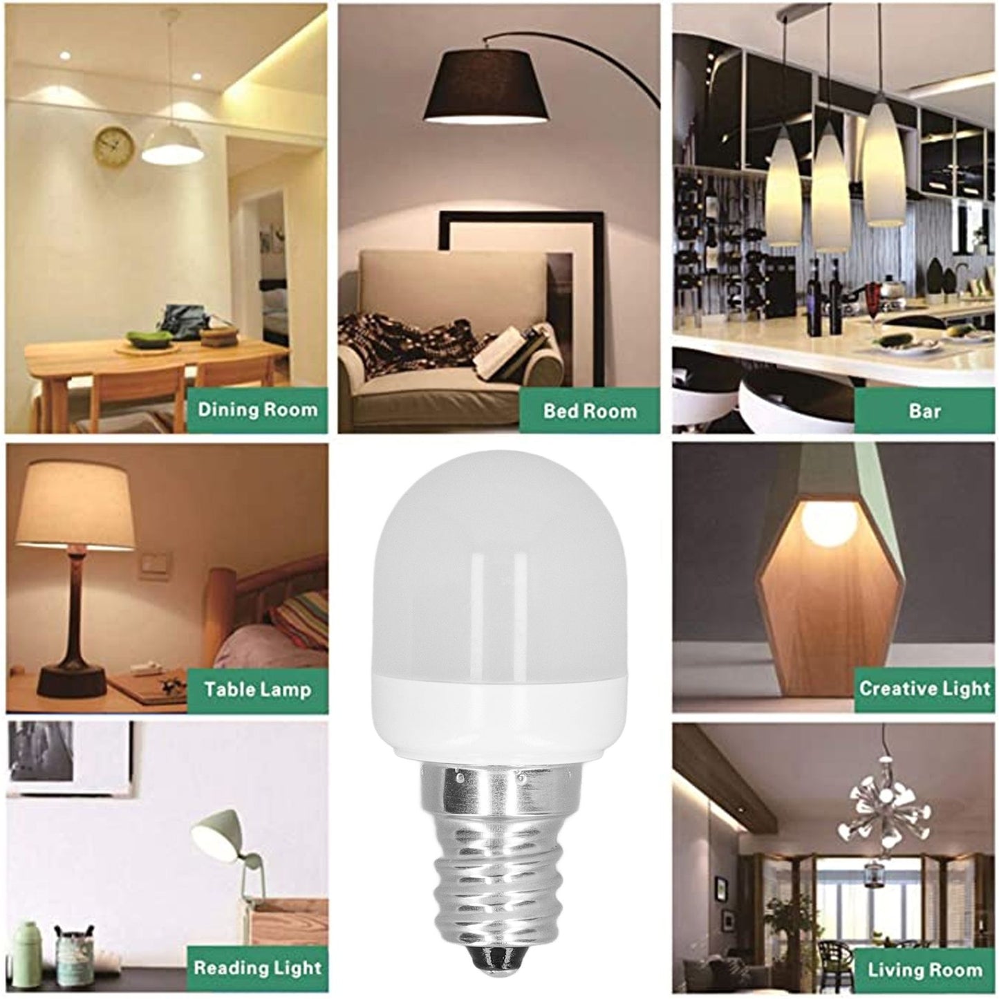 5Pcs Ceiling Light Bulbs 1.5W High Temp Resistant White 75 Luminous Flux E12 Base LED Bulbs for Office V1294-YM3119220145912-0421