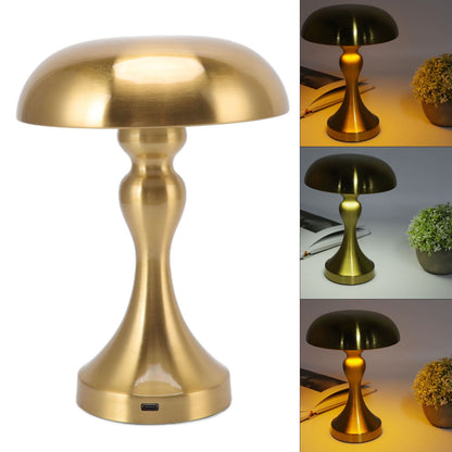 Table Lamp Rechargeable Mushroom Shape 3 Speed Color Temperature Touch Stepless Dimming Night Light for Home V1294-YM3119220146311-0421